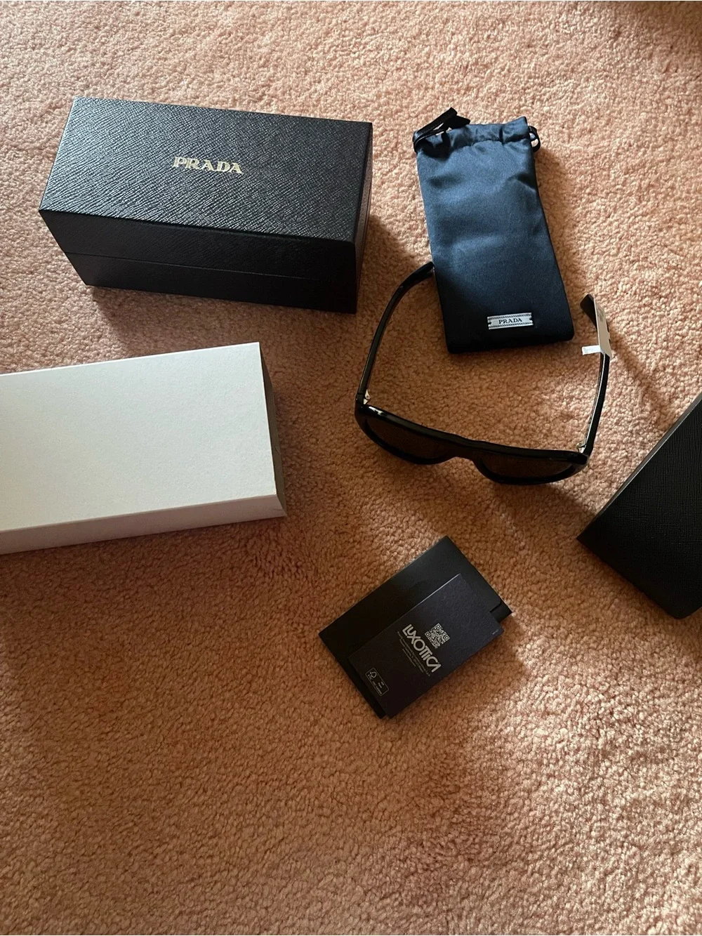 Prada Black Aviator-Style Sunglasses with Dark Lenses these can be unisex